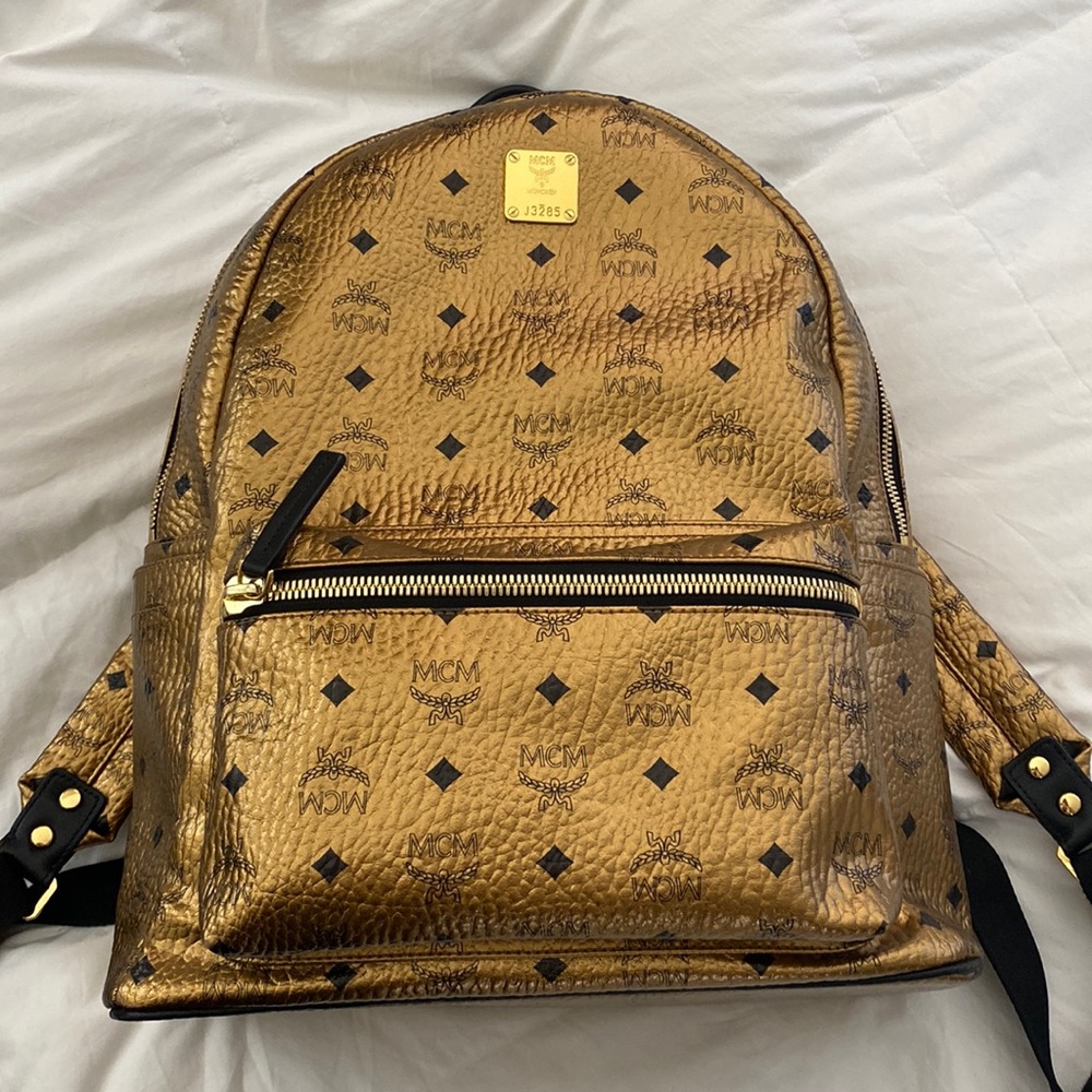 MCM Metallic Gold Backpack